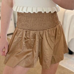 TCEC High-Waisted Tan Shorts